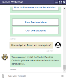 Web chat - Student Services