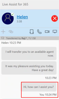 Agent greets