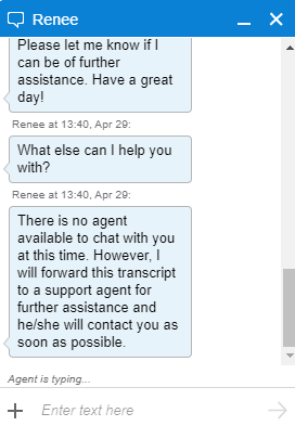 Renee - No agent available