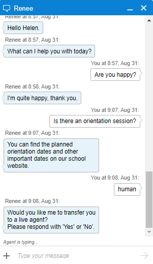FAQ utterance