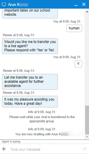 Transfer to human