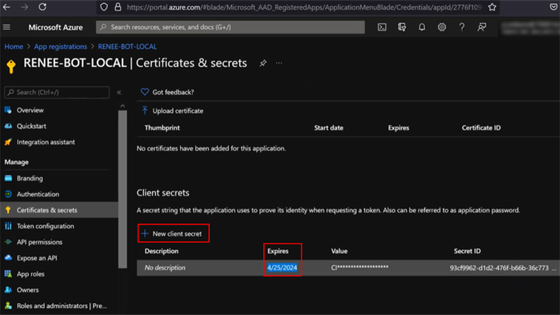 Secret expired