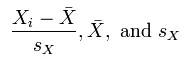 The standard score, sample mean, and sample standard deviation are the core elements of the Pearson correlation coefficient to calculate discrimination values.