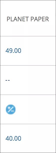 The needs reconciliation icon in the Planet Paper column, which looks like a blue circle with a +/- in it.
