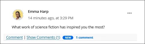 Instructor's written reply to a student's Journal assignment.