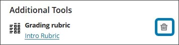 Image highlighting the Delete button under Additional Tools for a rubric