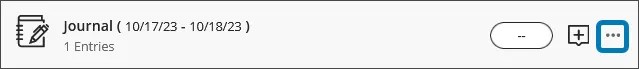 Journal assignment awaiting an instructor grade. The three dot menu is highlighted in blue.