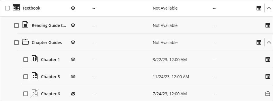 Una carpeta abierta, con elementos contenidos en ella disponibles para su selección
