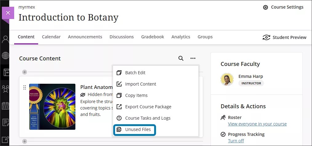 Herramienta Archivos no utilizados