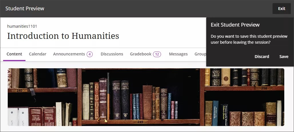 Guardar o eliminar el estudiante y los datos de la vista previa