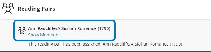 A group on the Groups homepage, with a blue square around the group's name in bold