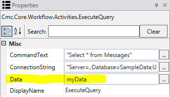 ExecuteQuery: OutArgument mapped to variable