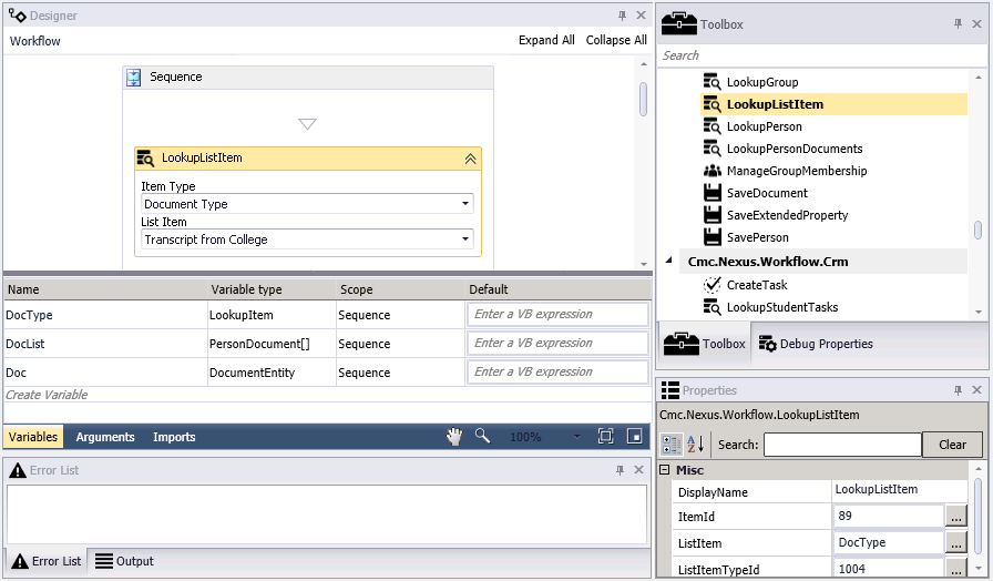 Composer Window with Workflow loaded