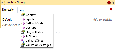 Switch Expression: "args.Context"