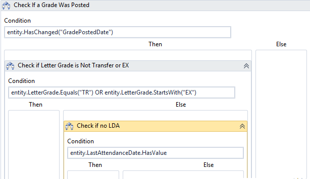 Check if Grade was posted - If statements 1 and 2