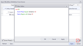Open Workflow from Server - Event Phase Selection Options