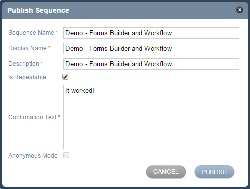 publish sequence