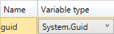GUID variable type