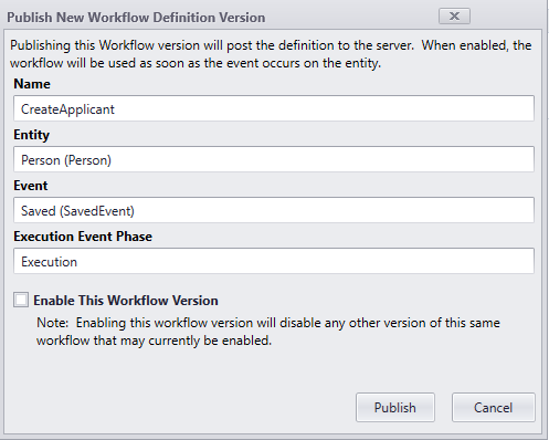 New Workflow Definition Version