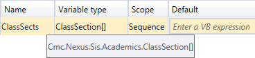 variable type class section