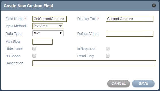 create new custom field