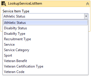 Lookup Service List Item Types