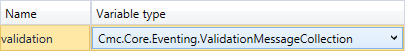 Variable Type ValidationMessageCollection